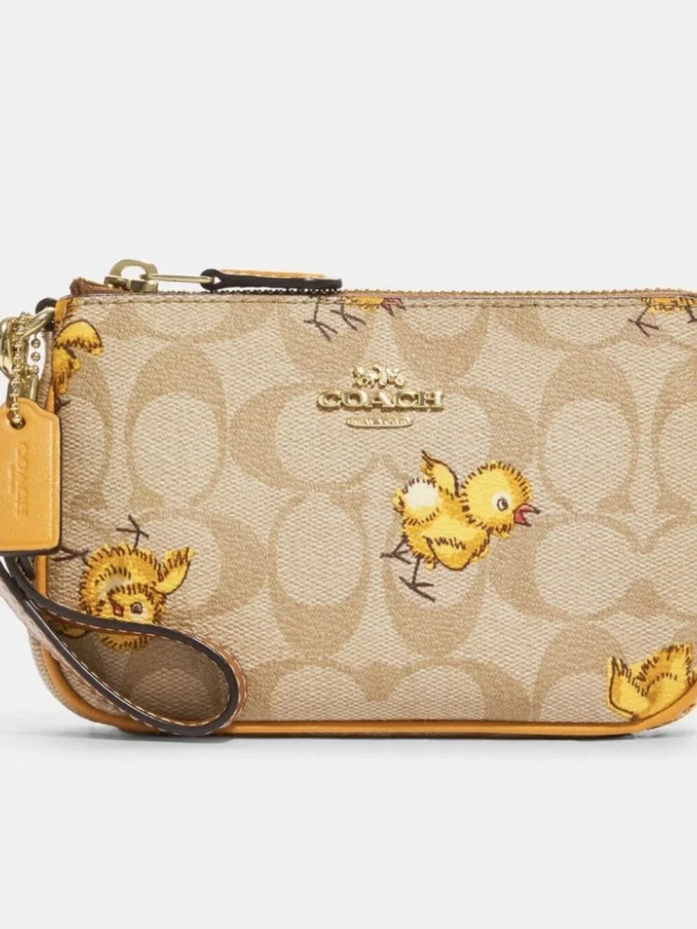 Coach Nolita Signature Canvas Wristlet Chick Print CC419